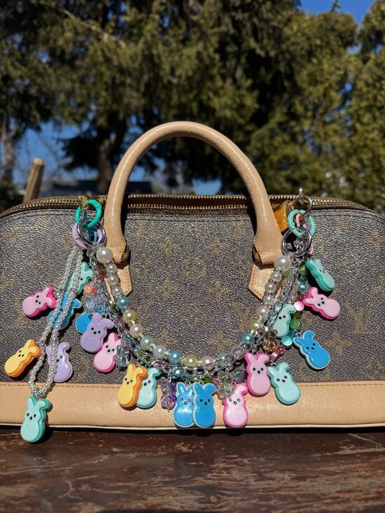 Handmade Handbags - Mini Pearl Bunny Bag Charm